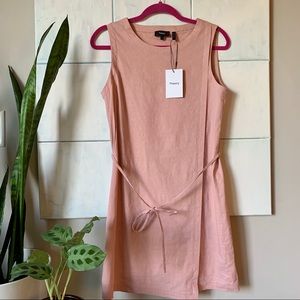 Didianne Waist Tie Linen Blend Dress